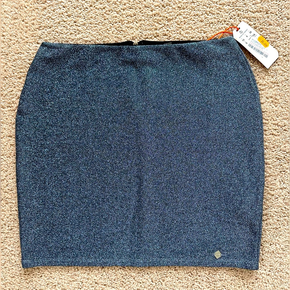 NWT Superdry blue sparkle above knee skirt, New With Tags. Size 6